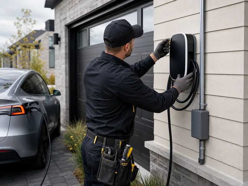 Installation de borne de recharge électrique à Beauharnois et Châteauguay